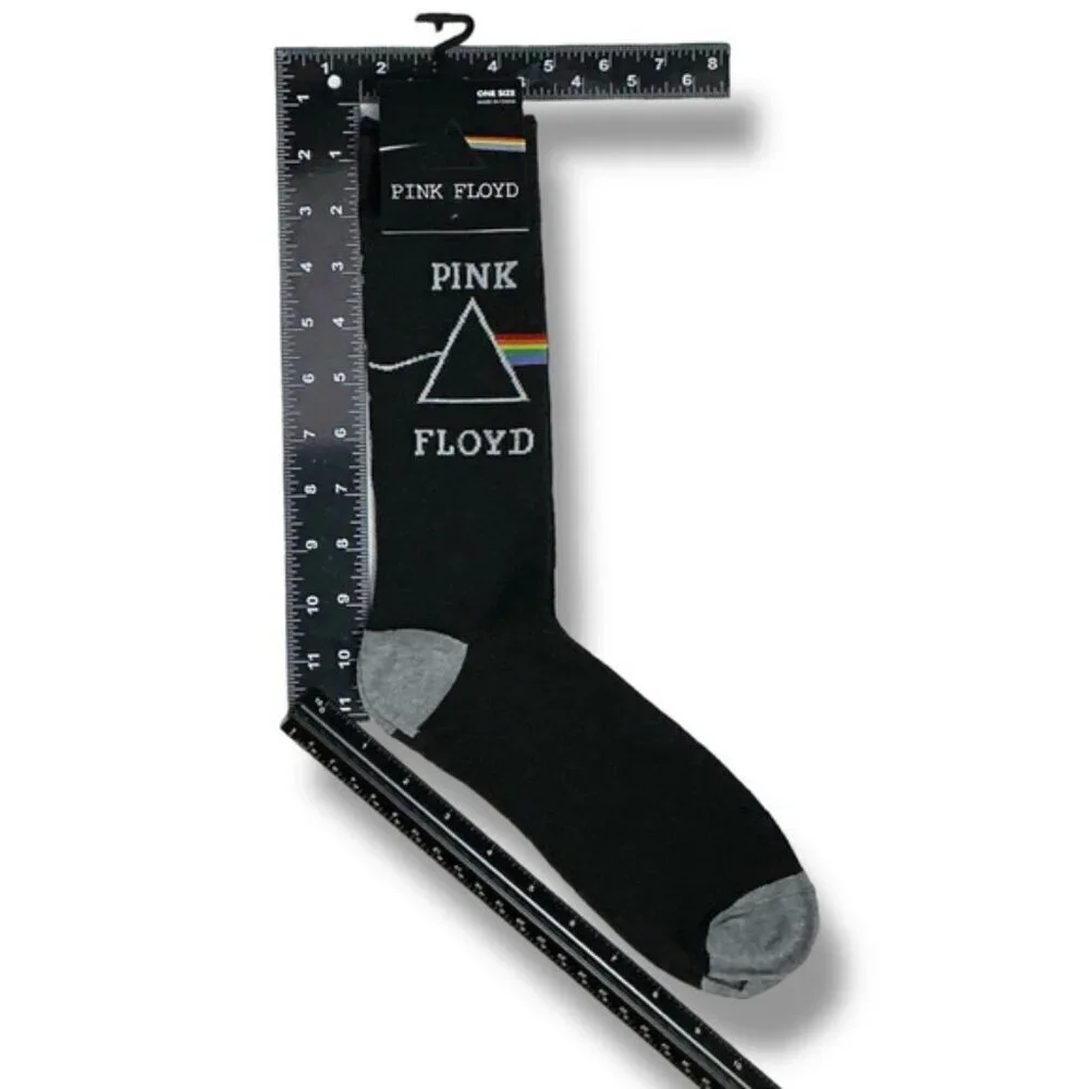 Pink Floyd Crew Socks Novelty Mid Calf Casual Dress Black Unisex Adult One Size - Picture 6 of 16